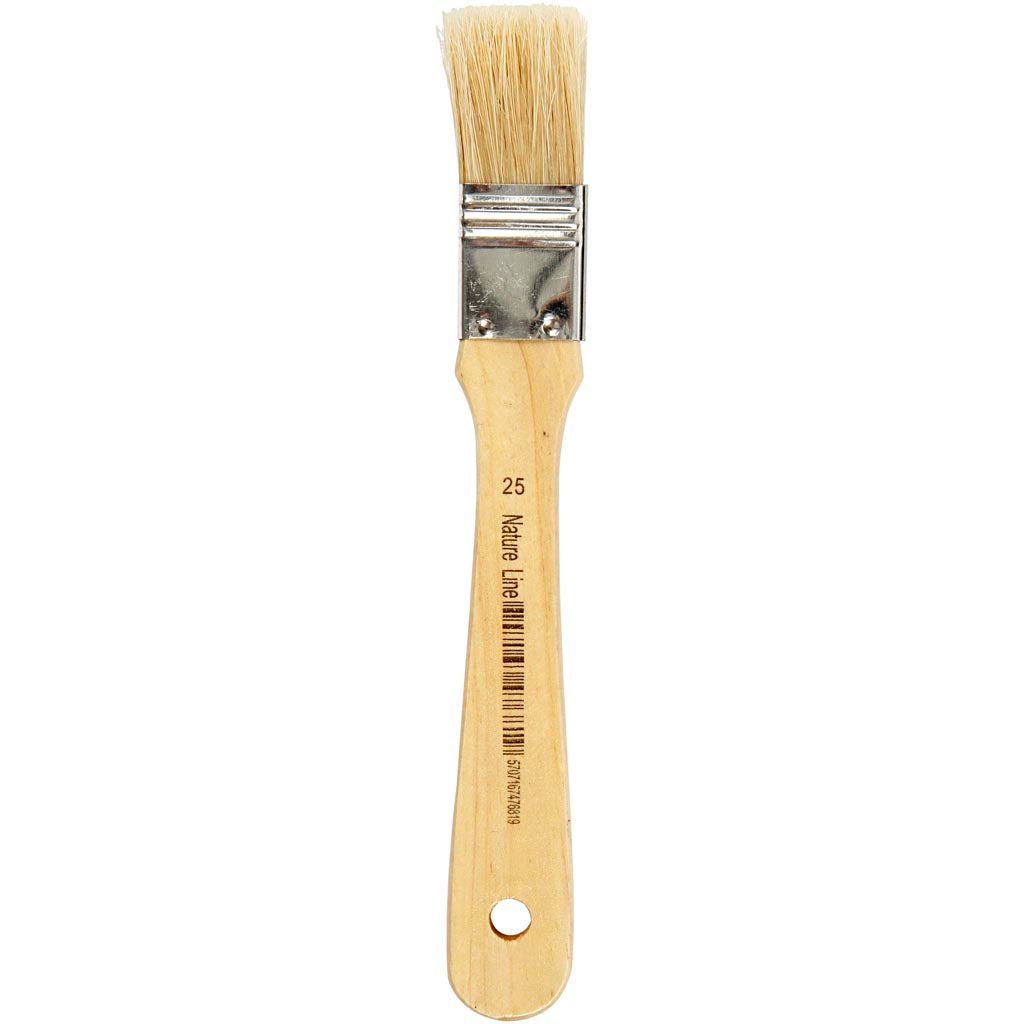 Varnish Brushes, L: 18,5 cm, W: 25 mm, flat, 12 pc