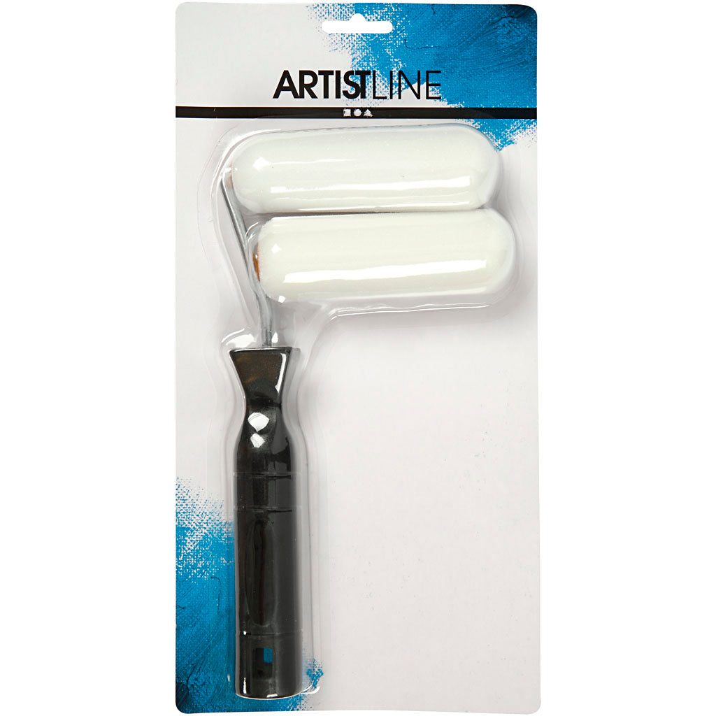 Paint Rollers with handle, W: 10 cm, 1 set [HOB-10475]