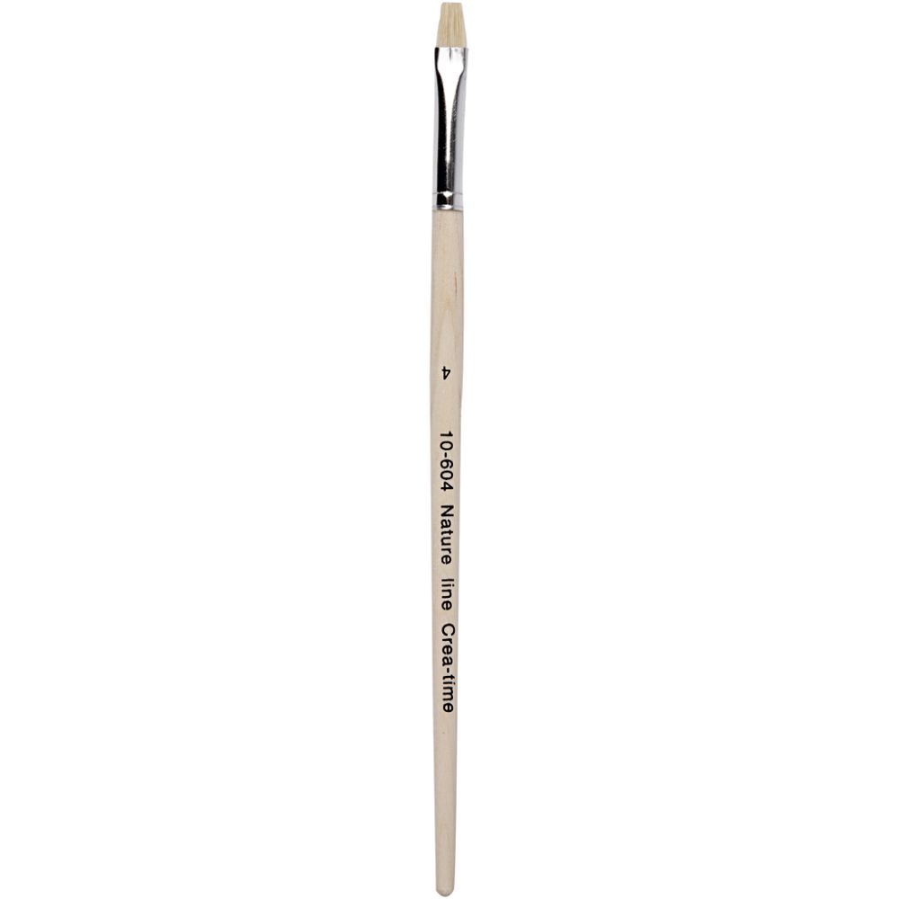 Nature Line Brushes, no. 4, L: 18,5 cm, W: 7 mm, short handles, 12 pc/ 1 pack [HOB-10604]