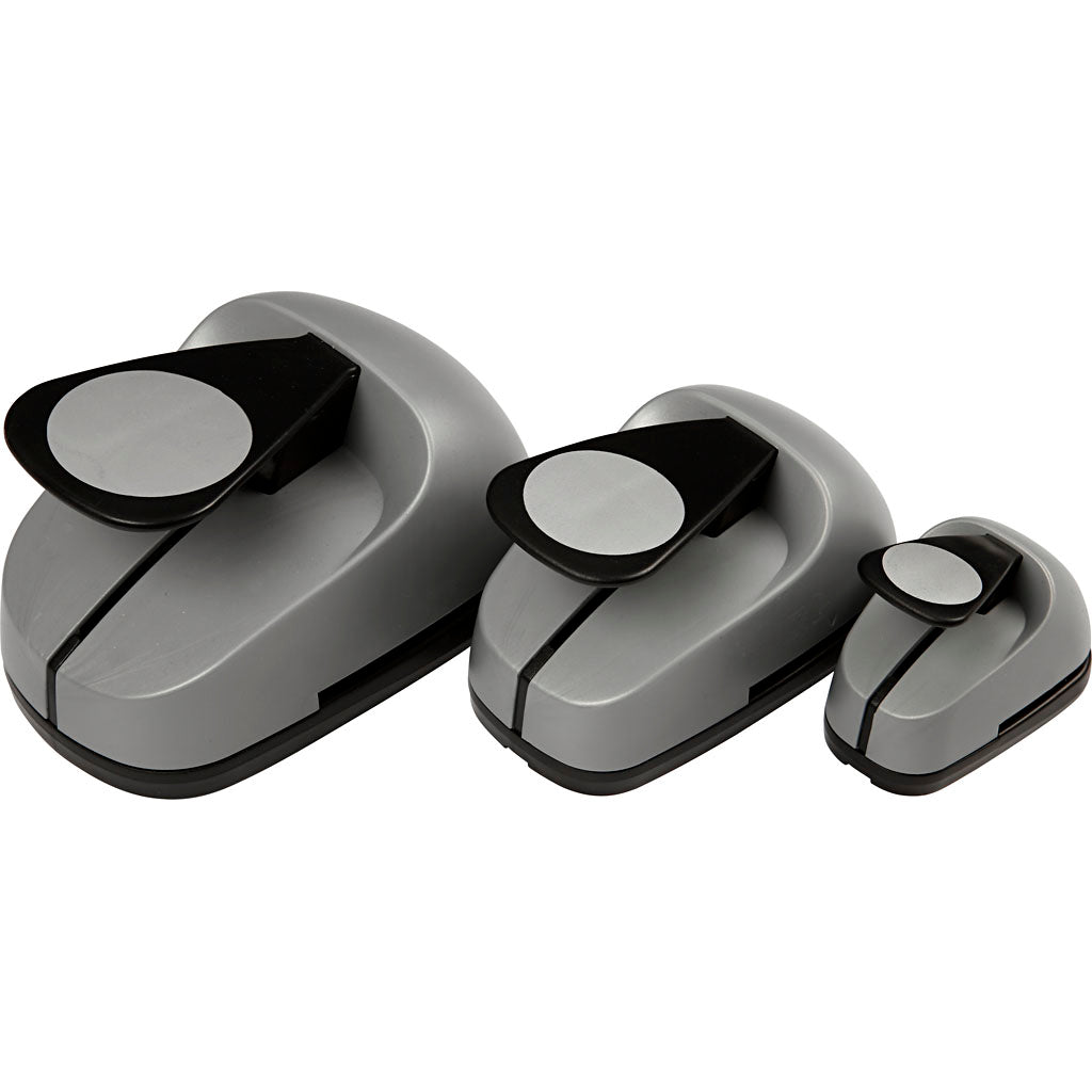 Craft Punch Set, circle, size 25+49+75 mm