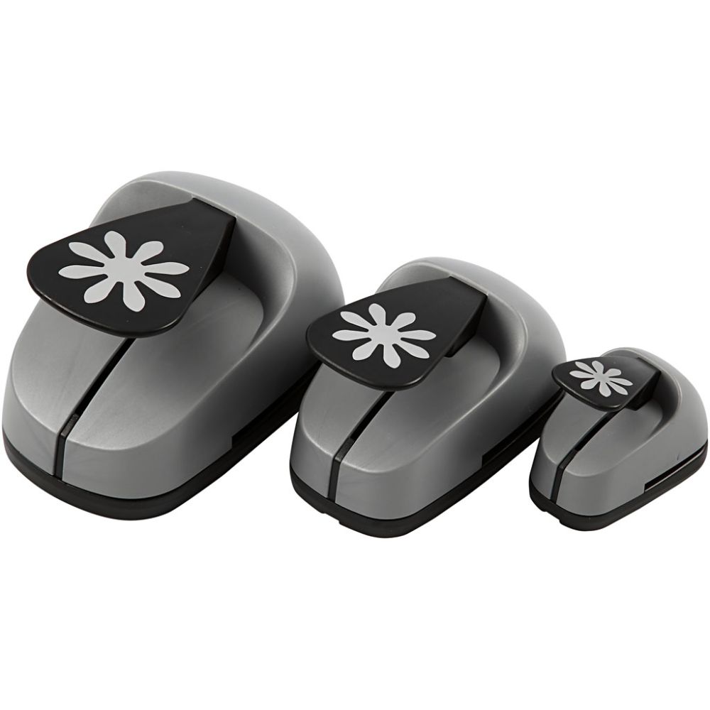 Craft Punch Set, marguerit, size 25+49+75 mm, 3 pc/ 1 pack [HOB-112910]