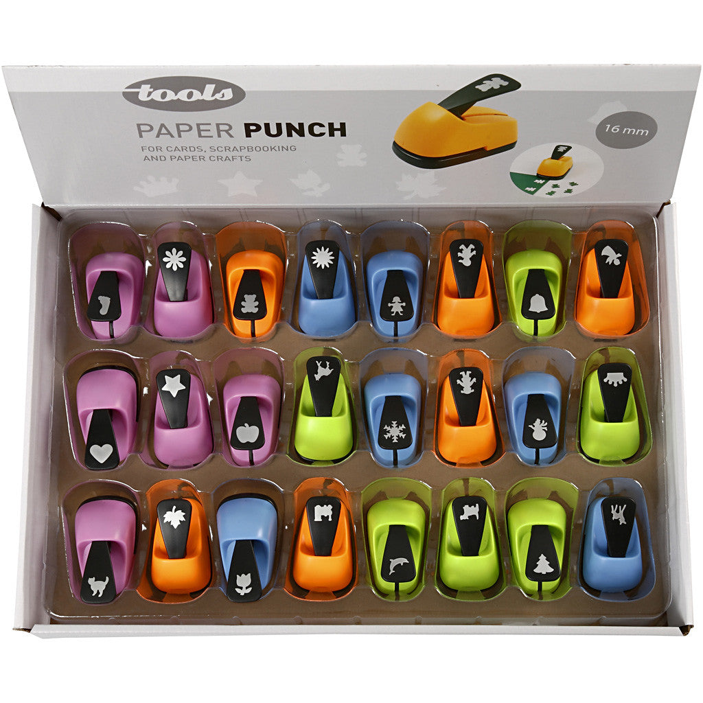 Paper Punches, every day and christmas, size 16 mm, 24 pc/ 1 pack [HOB-11447]