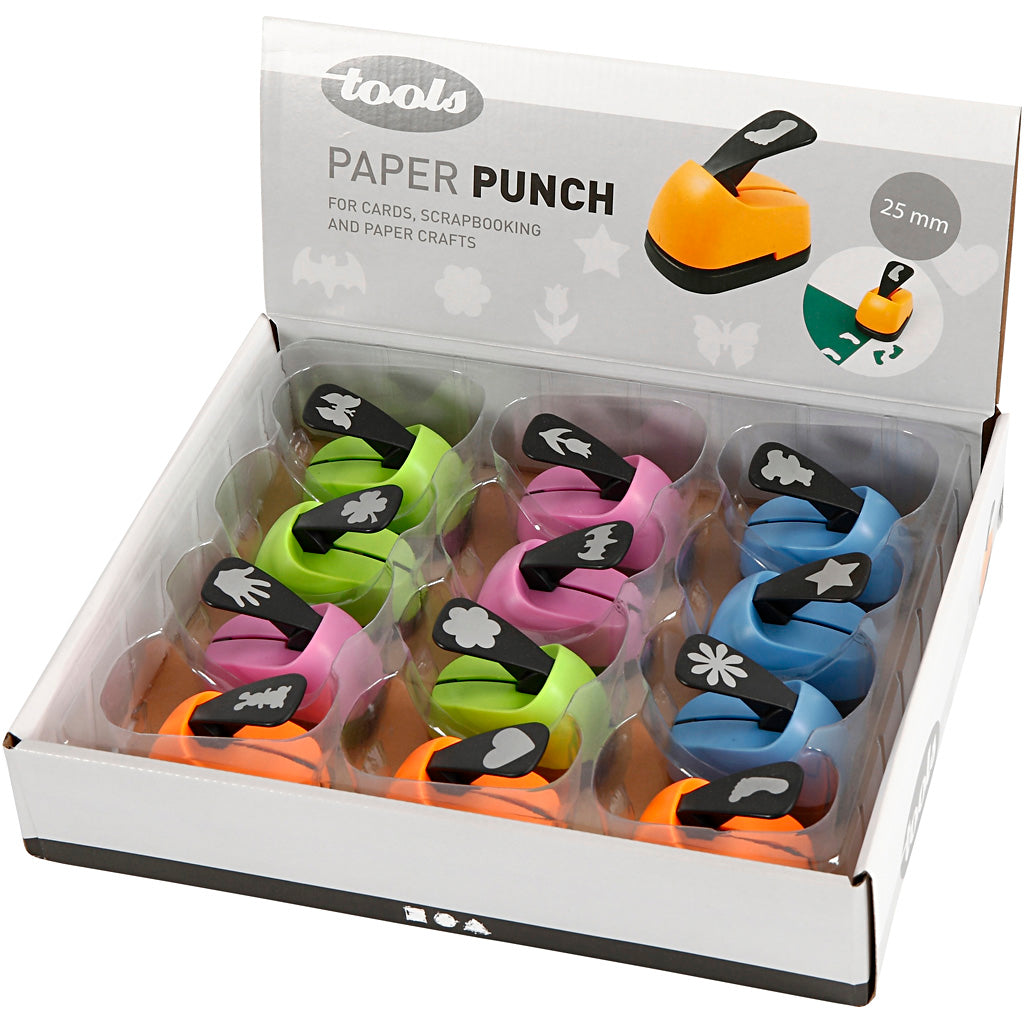 Paper Punches, everyday motives, size 25 mm, 12 pc/ 1 pack [HOB-11448]