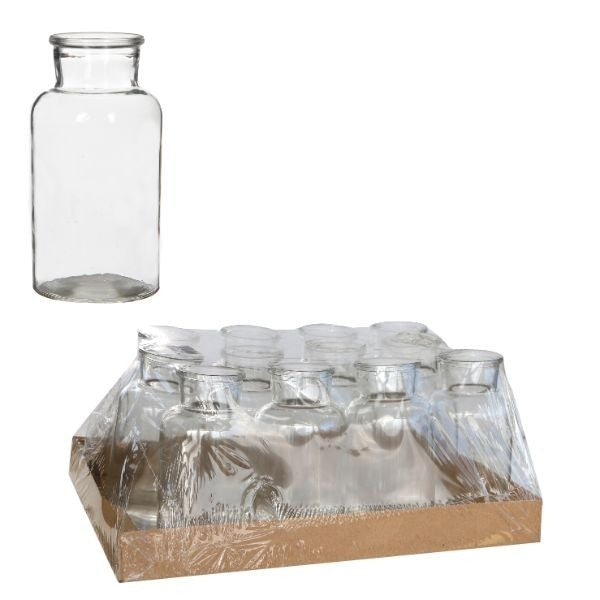 Glass Medicine Vase 16cm tall Ø 8cm (tray with 12 pcs) [IFS-129195]