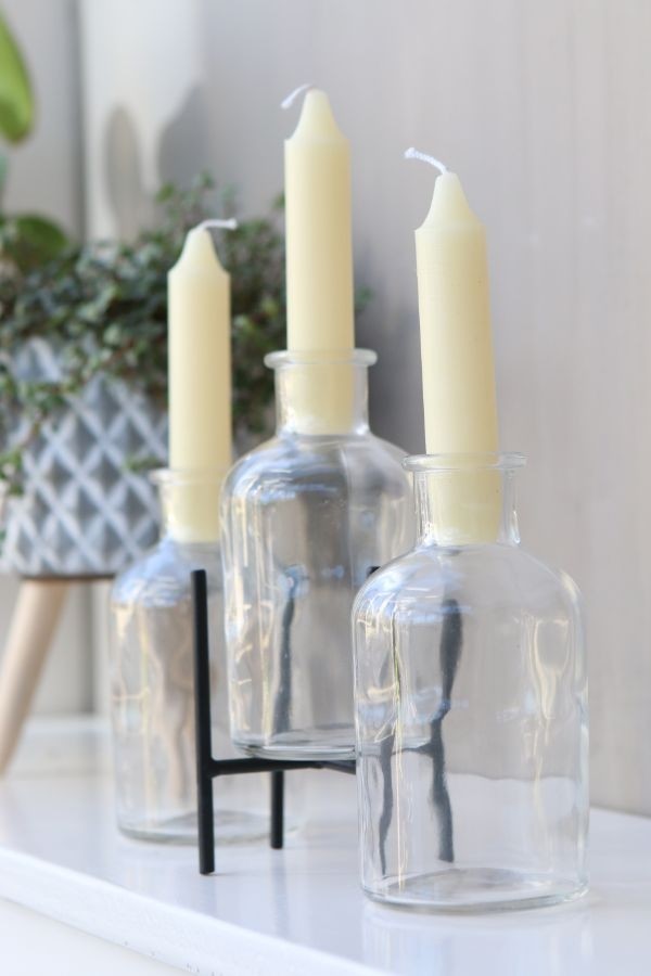 Glass Bottle Ø7 h: 12 cm Transparent (20 Pcs) [IFS-129196]