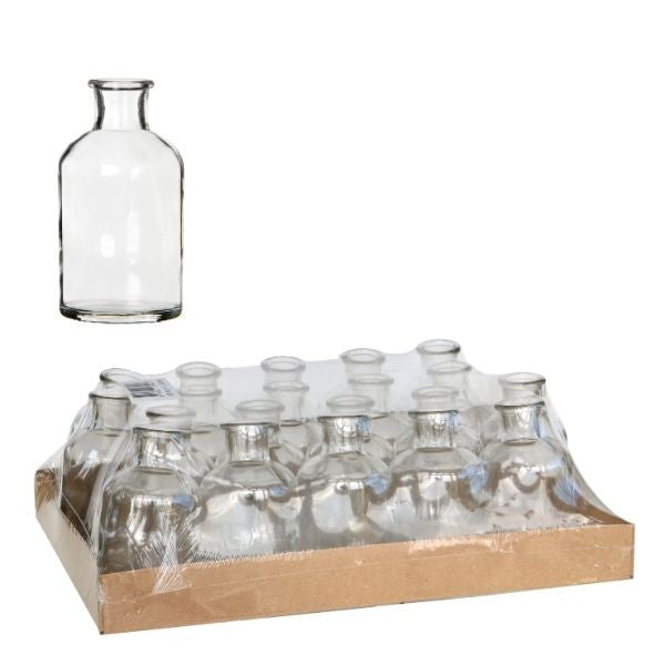 Glass Bottle Ø7 h: 12 cm Transparent (20 Pcs) [IFS-129196]