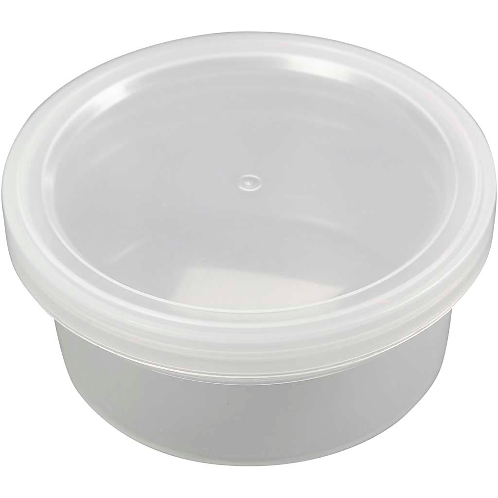 Plastic Tub with Lid, H: 38 mm, D: 84 mm, 20pcs, 125 ml [HOB13173]