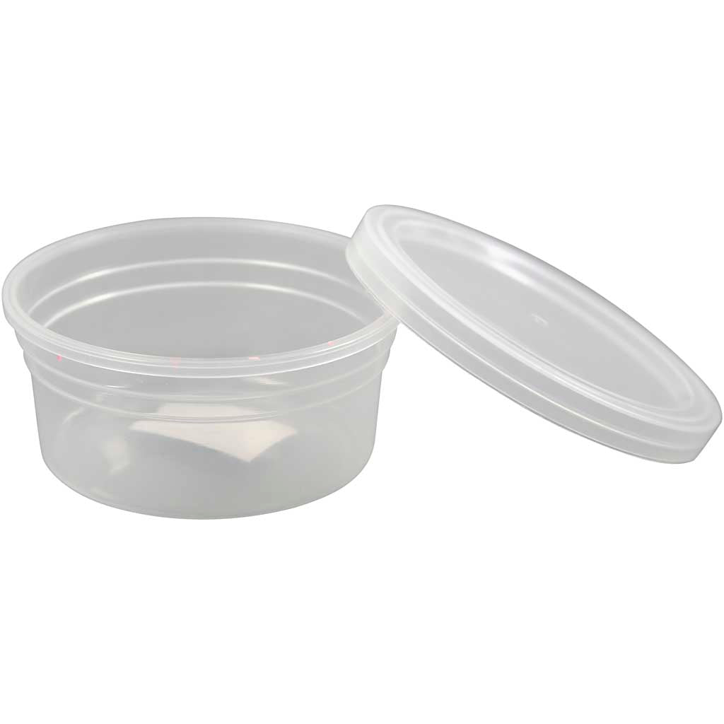 Plastic Tub with Lid, H: 38 mm, D: 84 mm, 20pcs, 125 ml [HOB13173]