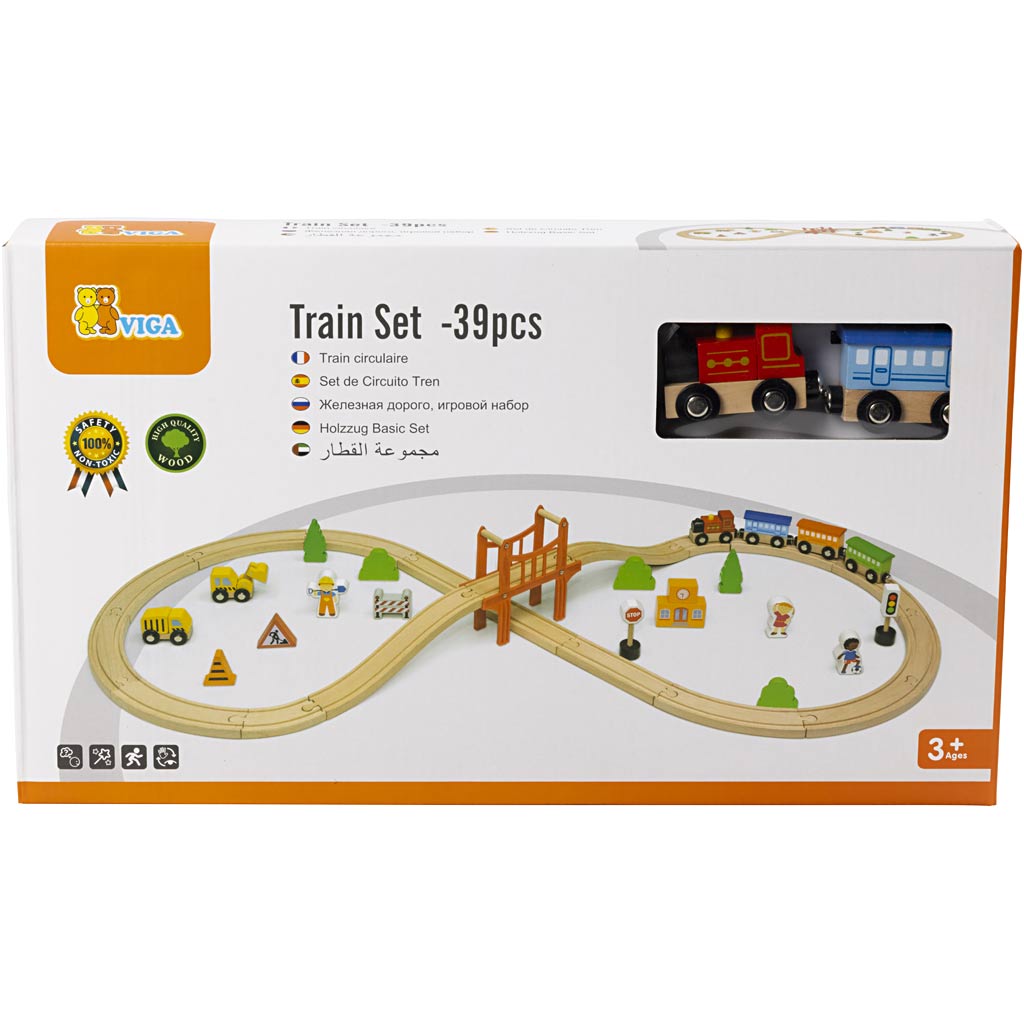 VIGA Figure 8 Railway Set, 39 parts/ 1 pack [HOB-14340387]