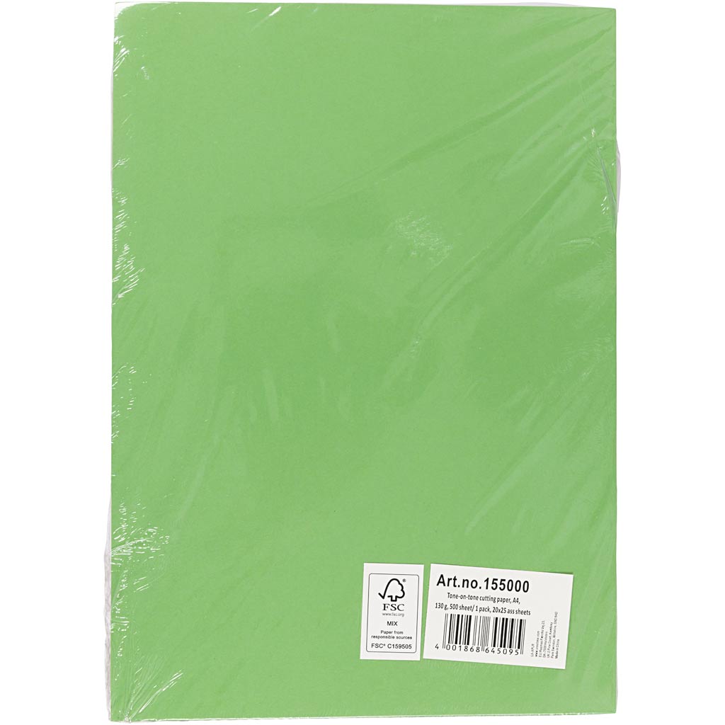 Tone-on-tone cutting paper, A4, 130 g, 20x25 ass sheets, 500 sheet/ 1 pack [HOB-155000]