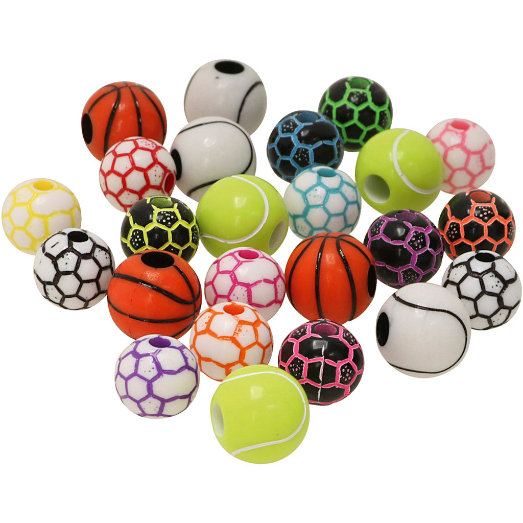 Sports Beads, dia. 10+11 mm, hole size 1,5+3 mm, 270 g/ 1 pack [HOB-7361450]