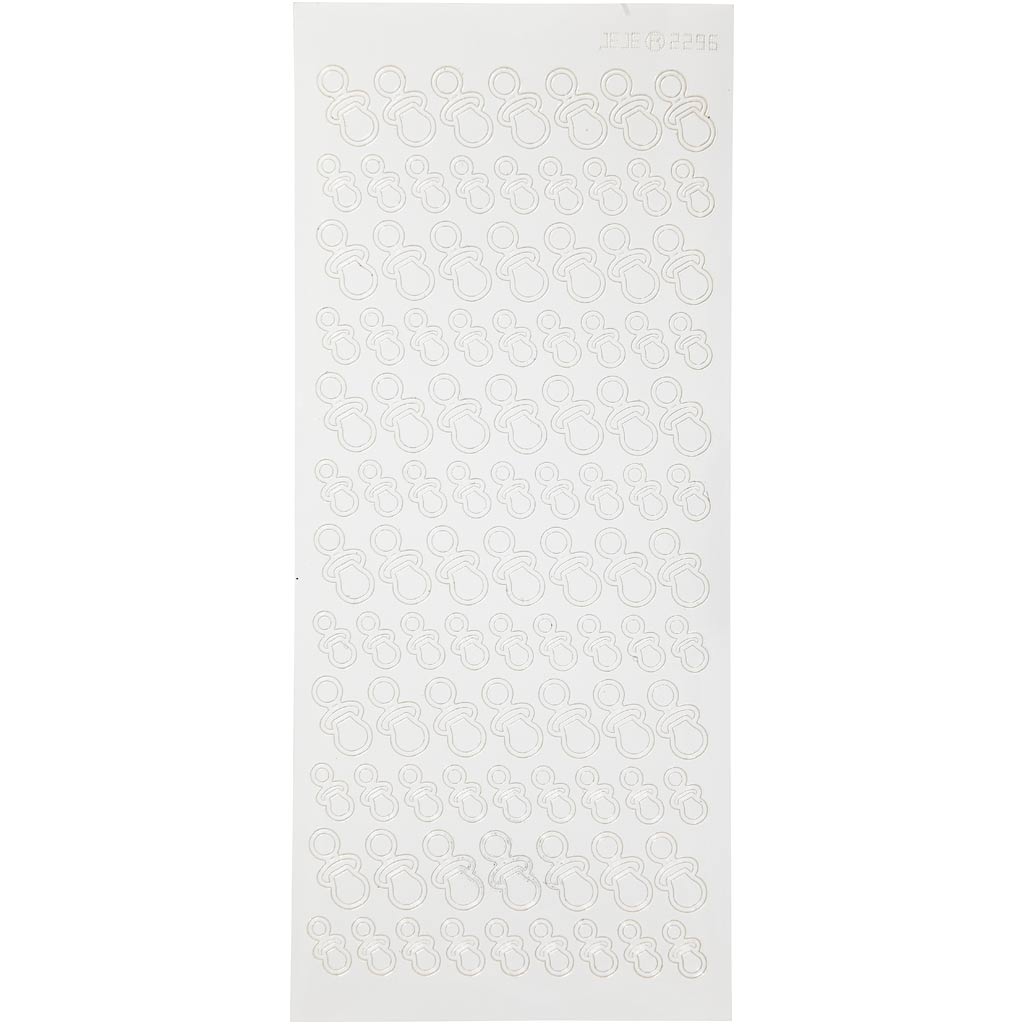 Stickers, white, dummies, 10x23 cm, 1 sheet
