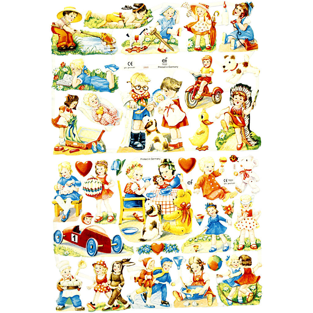 Vintage Die-Cuts, kids, sheet 16,5x23,5 cm, 2 sheet/ 1 pack [HOB-19362]