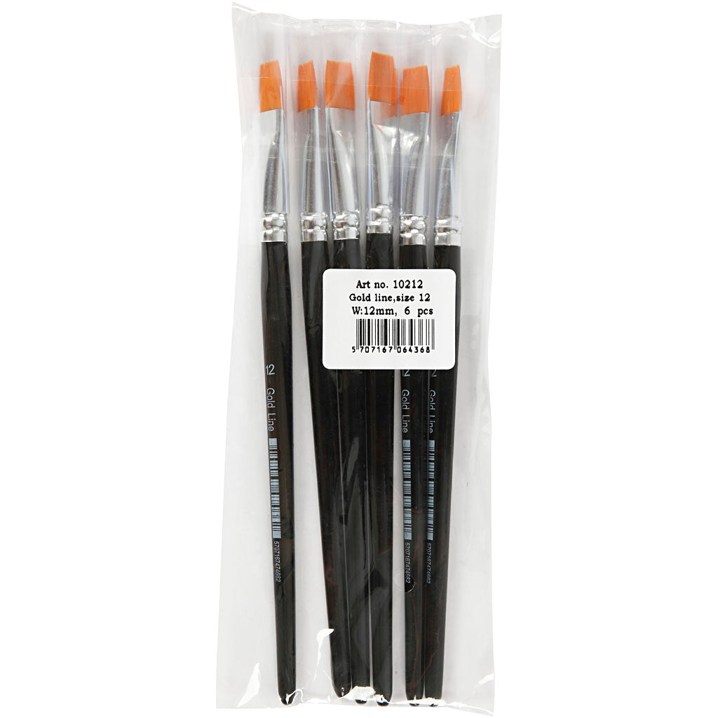 Nylon Brushes, no. 11, L: 19 cm, W: 9 mm, flat, 6 pc/ 1 pack [HOB-10212]