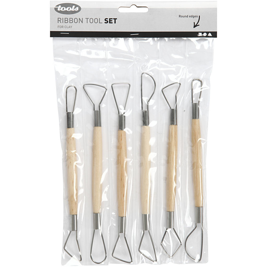 Clay Loop Tools, round edges, L: 20 cm, 6 pc/ 1 pack [HOB-10304]