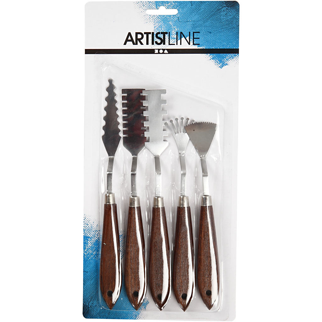 Patterned Pallet Set, L: 17-21 cm, W: 2-3 cm, 5 pc/ 1 pack [HOB-10313]