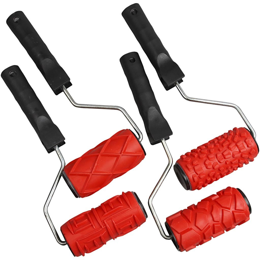 Pattern Rollers, W: 10 cm, 4 pc/ 1 pack [HOB-10466]