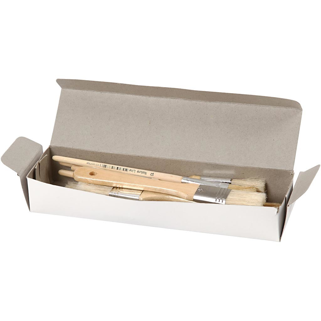 Varnish Brushes, no. 10+16+25+35+50, L: 18,5-21,5 cm, W: 13-50 mm, flat, 10 pc/ 1 pack [HOB-10488]