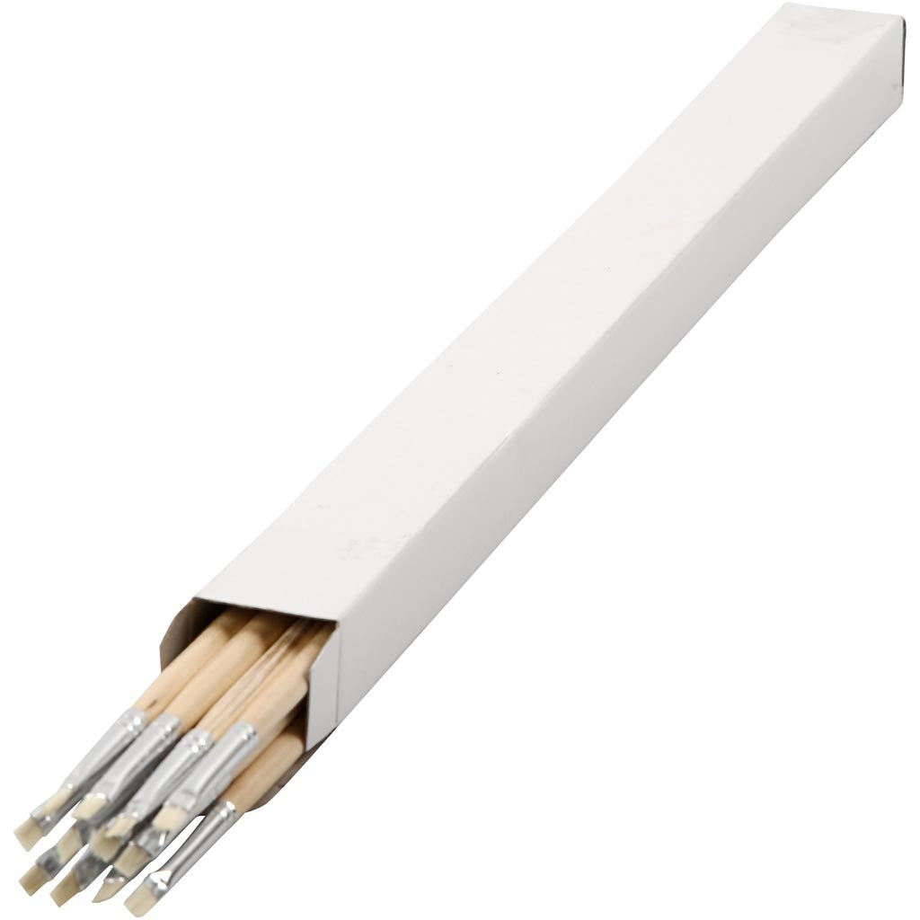 Nature Line Brushes, no. 0, W: 4 mm, long handles, 12 pc/ 1 pack [HOB-10500]