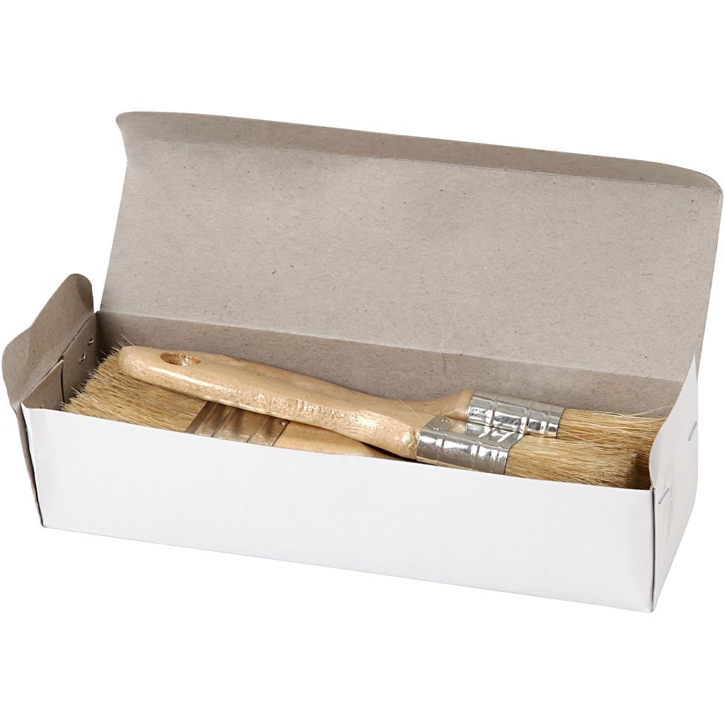 Varnish Brushes, L: 19,5-21 cm, W: 25-63 mm, flat, 4 pc/ 1 pack [HOB-10544]