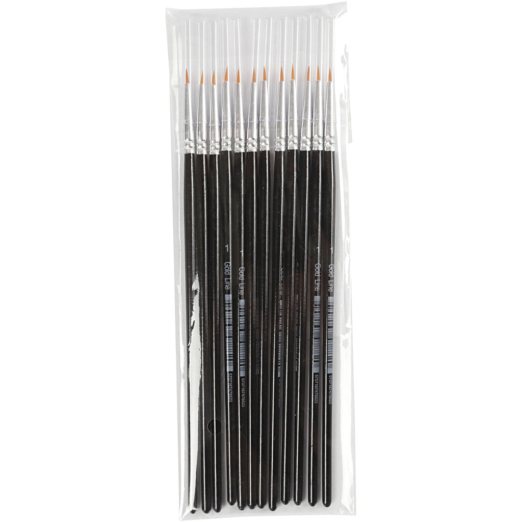 Nylon Brushes, no. 0, L: 17 cm, W: 1 mm, round, 12 pc/ 1 pack [HOB-10701]