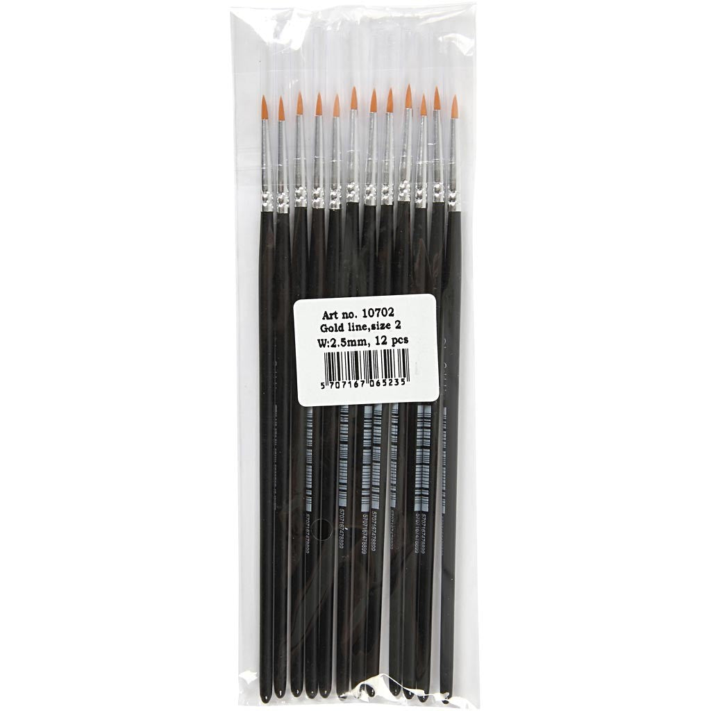 Nylon Brushes, no. 2, L: 17 cm, W: 2 mm, round, 12 pc/ 1 pack [HOB-10702]