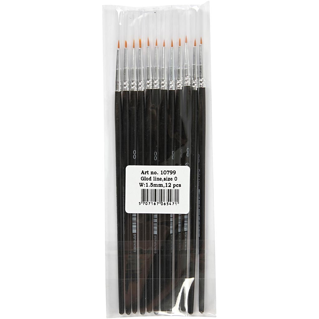 Nylon Brushes, no. 1, L: 17 cm, W: 1,5 mm, round, 12 pc/ 1 pack [HOB-10799]