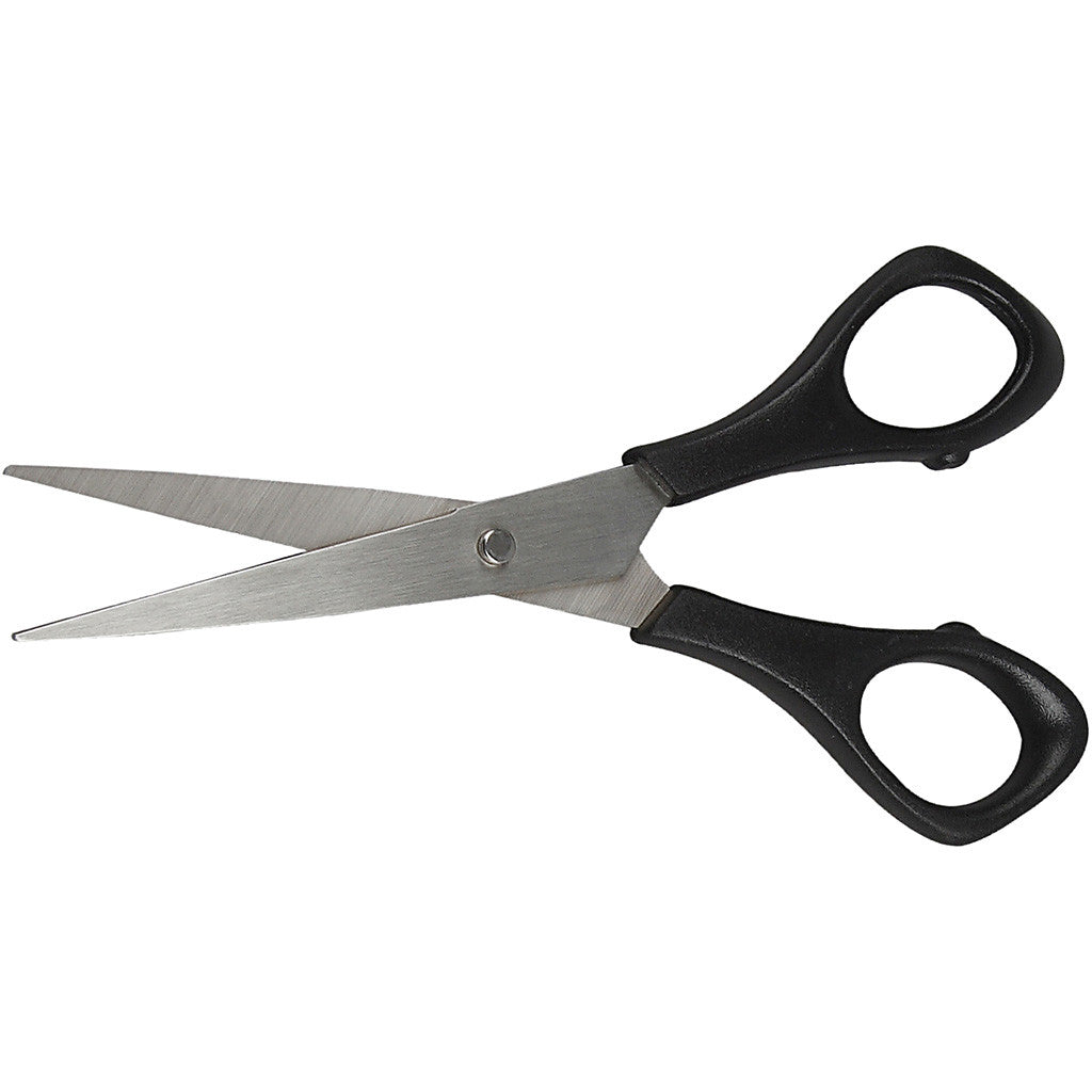 School Scissors, L: 14 cm, pointed, right, 1 pc [HOB-11208]