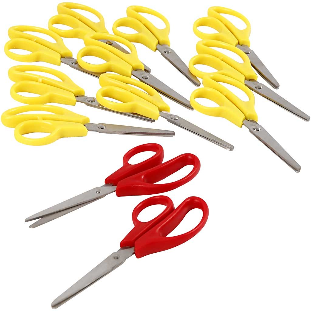 Kids Scissors, L: 12,5 cm, round, both left and right, 12 pc/ 1 pack [HOB-11220]