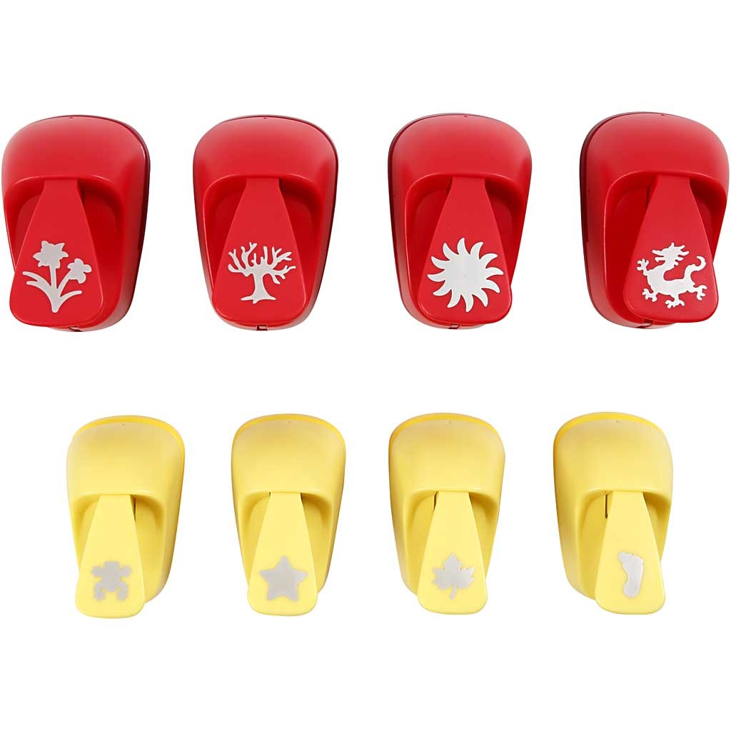 Paper Punches, all year motifs, size 15+23 mm, 2x4 pc/ 1 pack [HOB-11269]