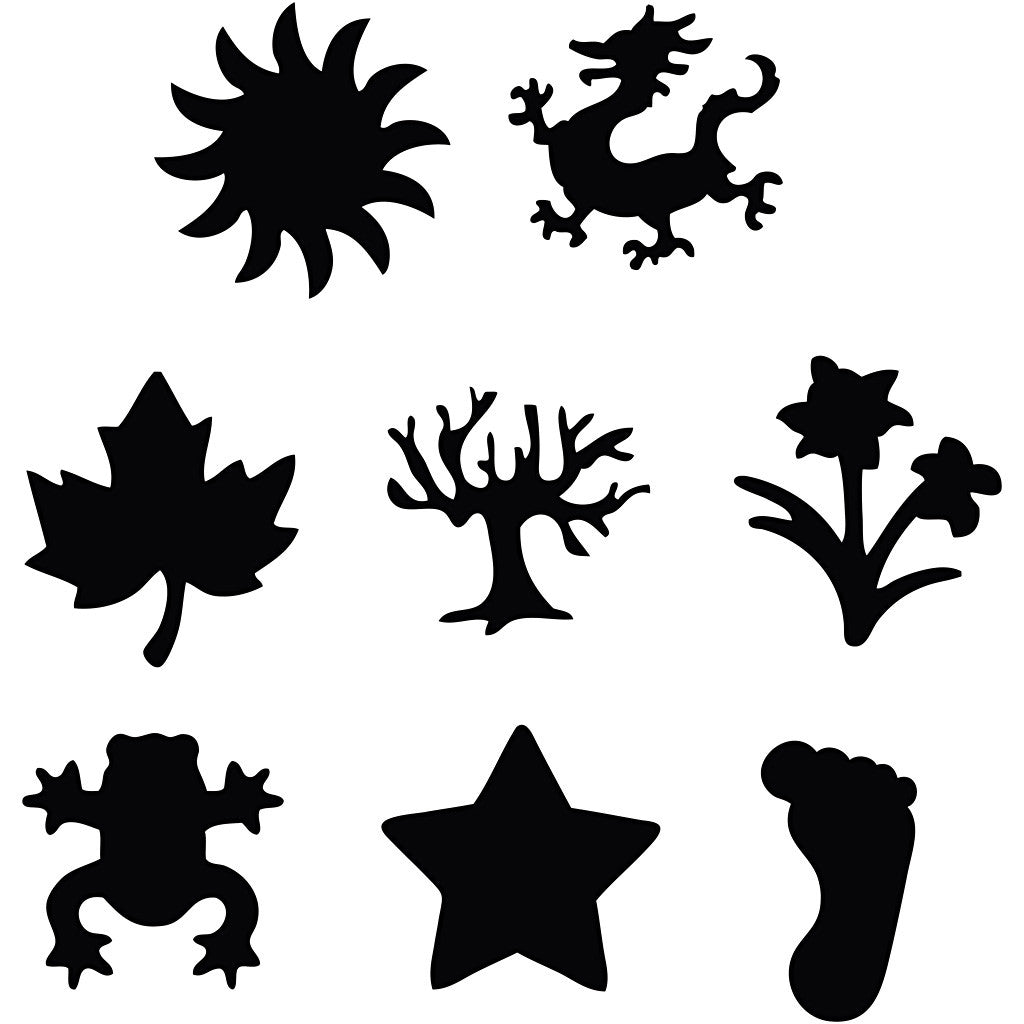 Paper Punches, all year motifs, size 15+23 mm, 2x4 pc/ 1 pack [HOB-11269]