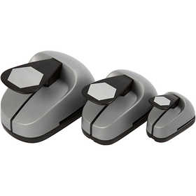 Craft Punch Set, hexagon, size 25+49+75 mm, 3 pc/ 1 pack [HOB-11271]