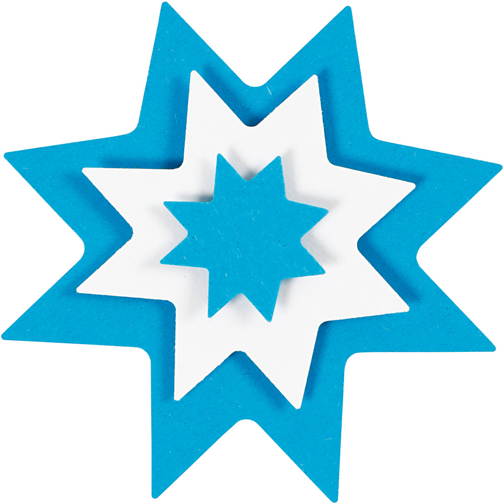 Craft Punch Set, grafical star, size 25+50+75 mm, 3 pc/ 1 pack [HOB-112781]