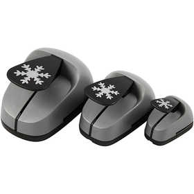 Craft Punch Set, ice crystal, size 25+49+75 mm, 3 pc/ 1 pack [HOB-112960]