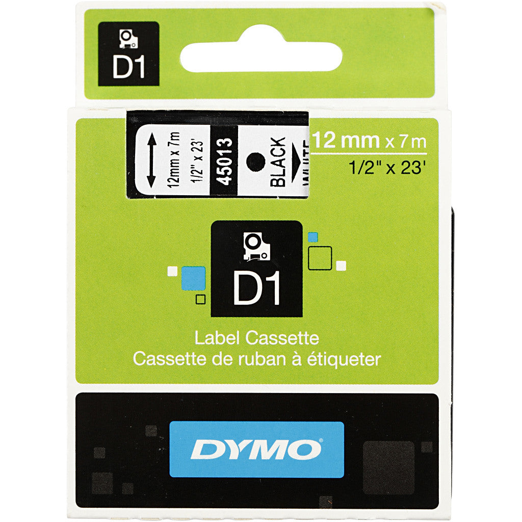 Dymo Tape, W: 12 mm, white, 7 m/ 1 roll [HOB-11525]