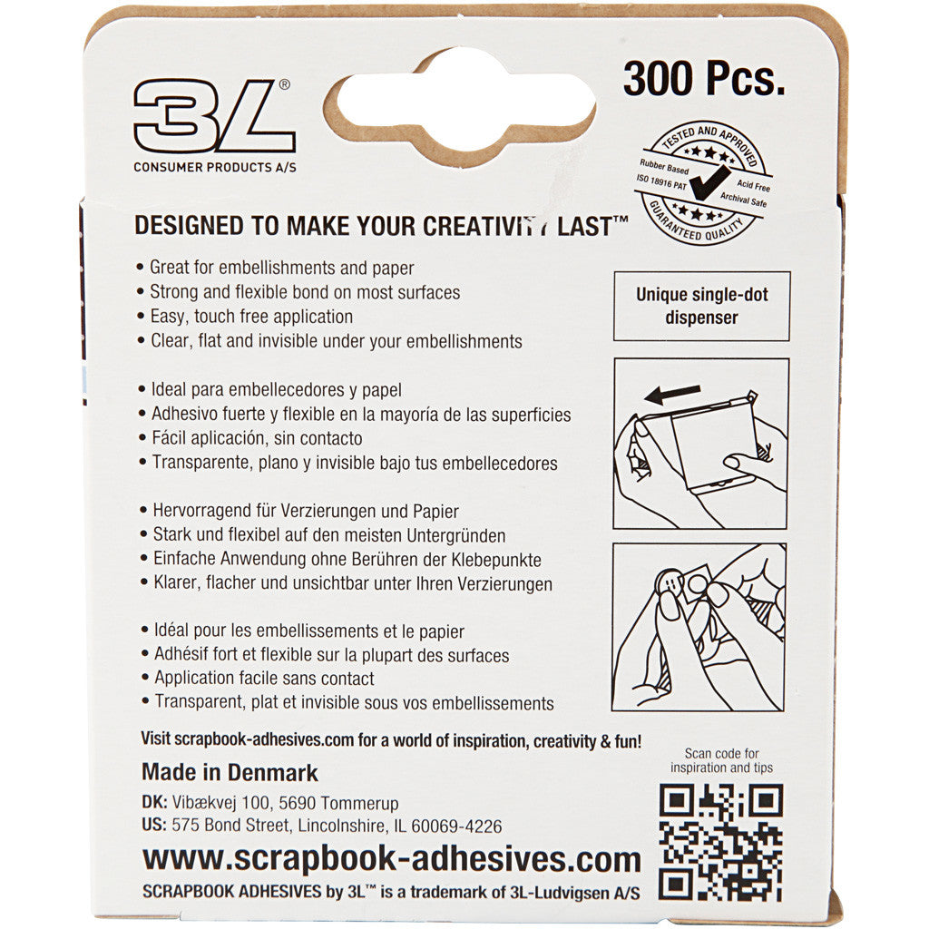 Dodz Adhesive Dots, dia. 8 mm, thickness 0,5 mm, medium, 300 pc/ 1 pack [HOB-11567]