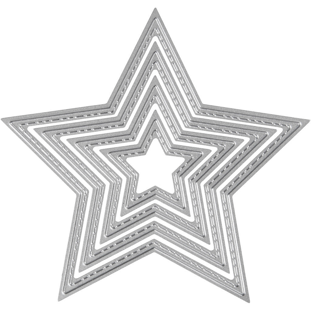 Die Cut and Embossing Folder, star, dia. 3,5-11,5 cm, 1 pc [HOB-11778]