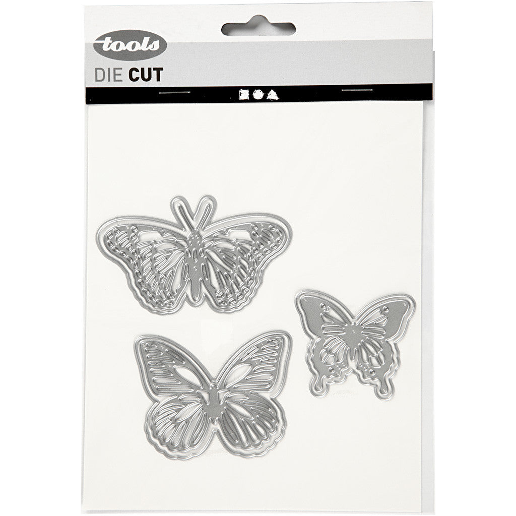 Die Cut and Embossing Folder, butterfly, size 5x4,5+6,5x5+8x4,5 cm, 1 pc [HOB-11785]