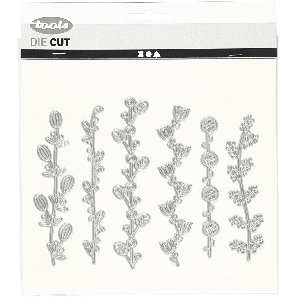 Die Cut and Embossing Folder, flower vines, size 143x123 mm, 1 pc [HOB-118001]