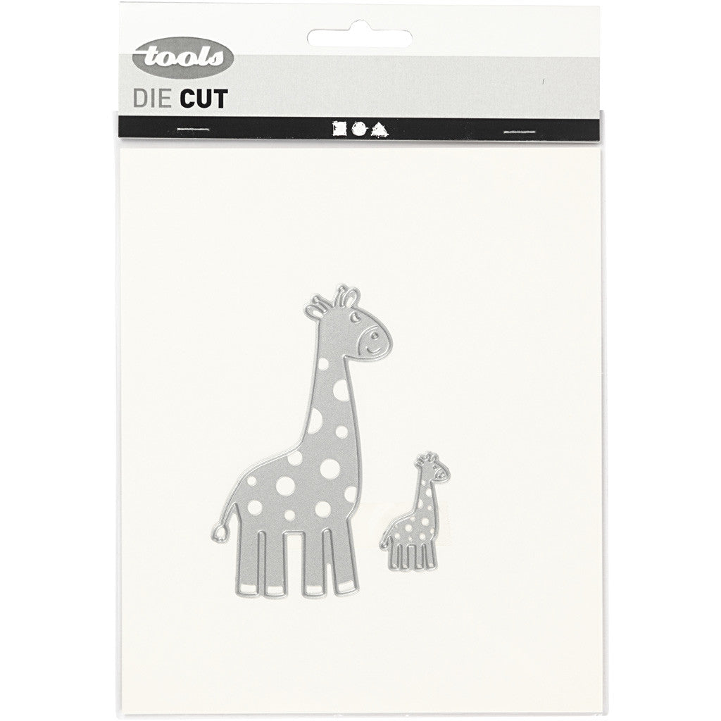 Die Cut and Embossing Folder, giraffe, size 54x92+21x35 mm, 1 pc [HOB-118007]