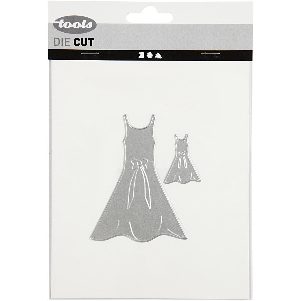 Die Cut and Embossing Folder, dresses, size 27x35+26x90 mm, 1 pc [HOB-118010]