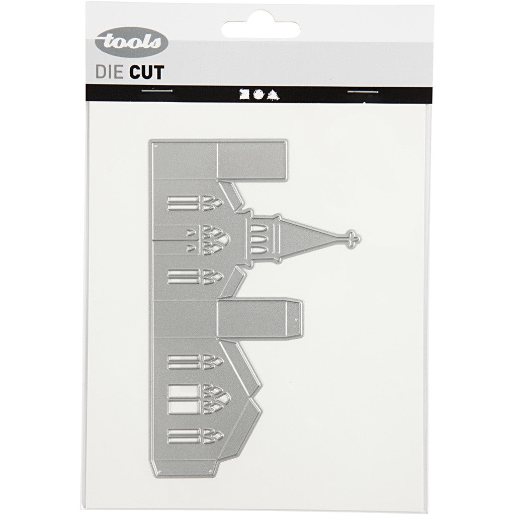 Die Cut and Embossing Folder, church 3d, size 135x85 mm, 1 pc [HOB-118011]