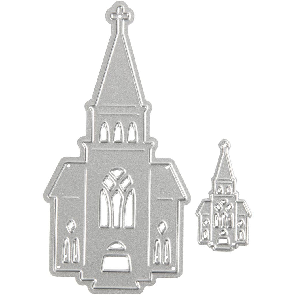 Die Cut and Embossing Folder, churches, size 46x91+18x35 mm, 1 pc [HOB-118012]