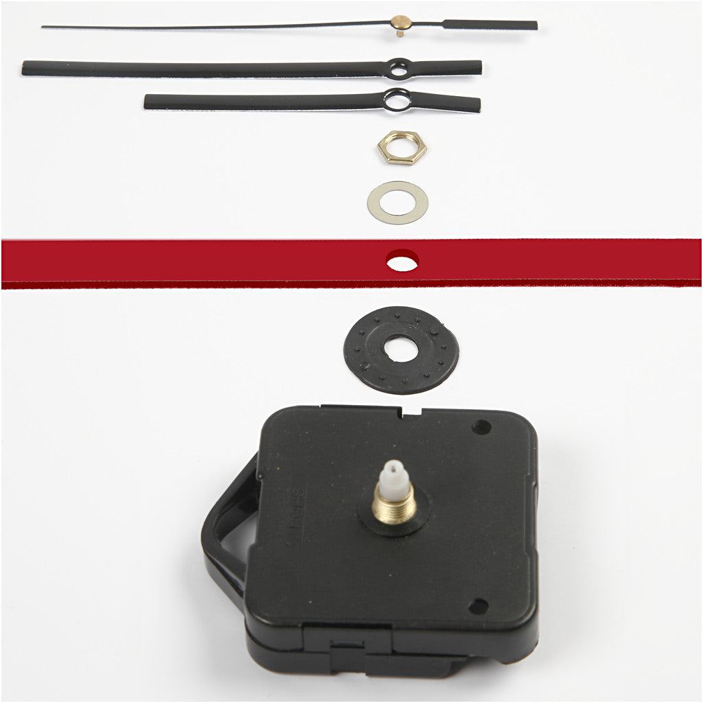 Clock parts and movements, plate max thickness 6 mm, black, 1 set [HOB-13001]