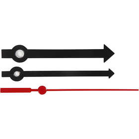Clock Hands, hole size 4+6 mm, black, 1 set [HOB-13007]