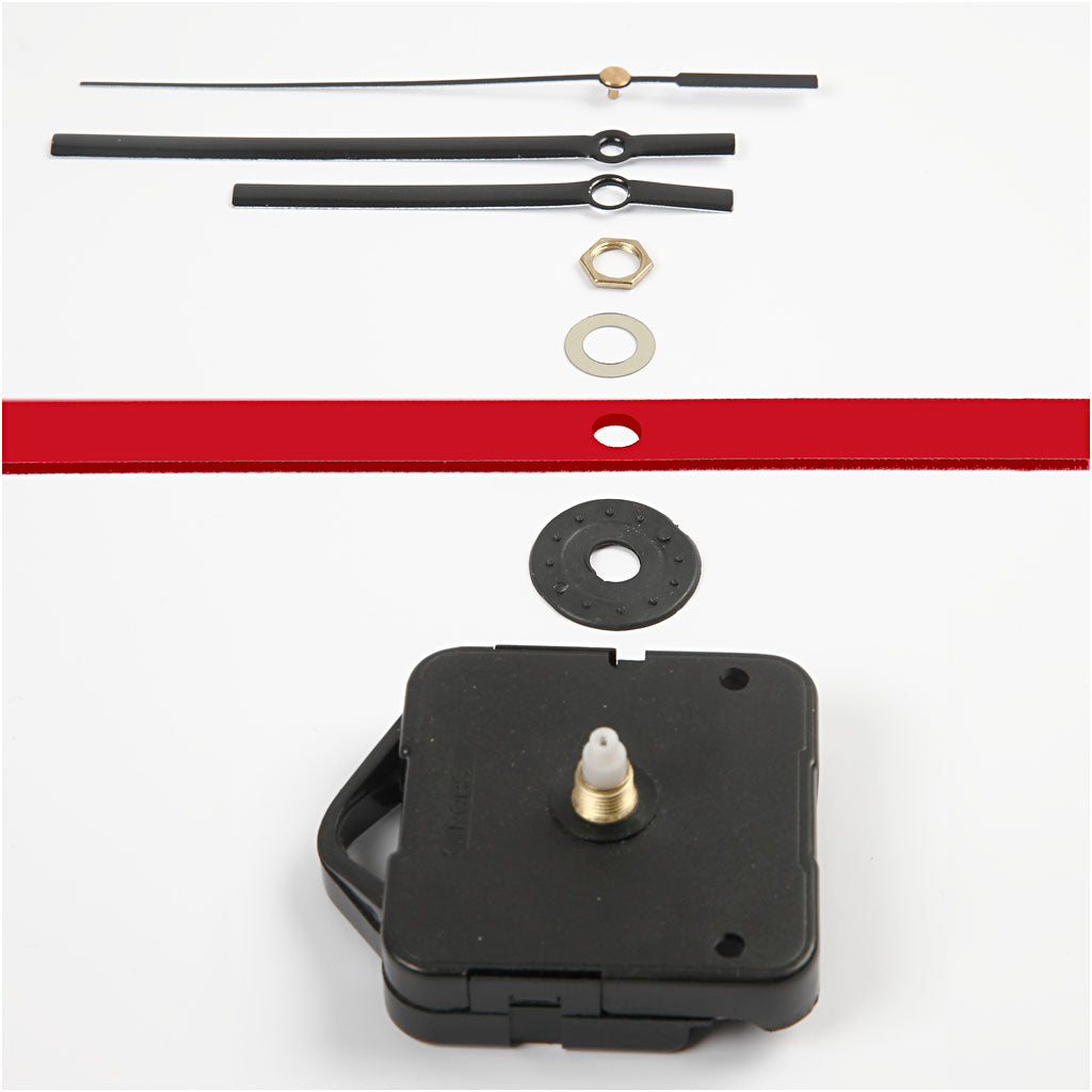 Clock parts and movements, plate max thickness 3 mm, black, 1 set [HOB-131240]