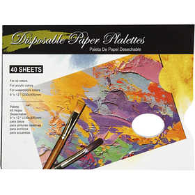 Tear-Off Palettes, L: 31 cm, W: 23 cm, white, 1 pc [HOB-13137]