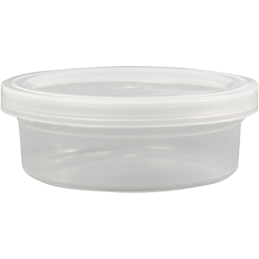 Plastic Tub with Lid, H: 24 mm, dia. 68 mm, 45 ml, 20 pc/ 1 pack [HOB-13171]
