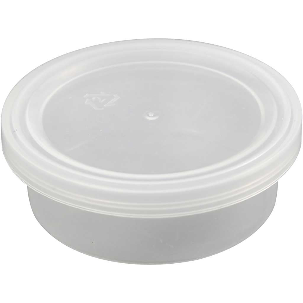 Plastic Tub with Lid, H: 24 mm, dia. 68 mm, 45 ml, 20 pc/ 1 pack [HOB-13171]