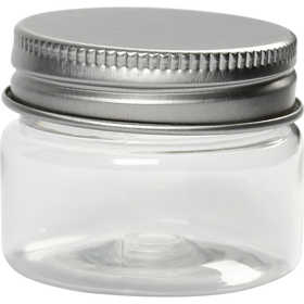 Plastic Jar with Screw-on Lid, H: 35 mm, dia. 40 mm, 35 ml, 10 pc/ 1 pack [HOB-13178]